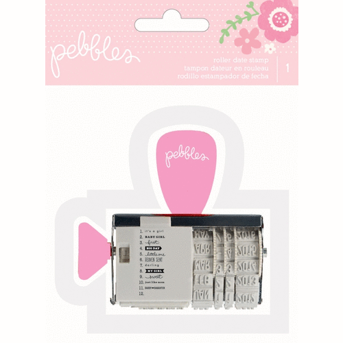 Pebbles - Special Delivery Collection - Girl - Roller Date Stamp - Phrases