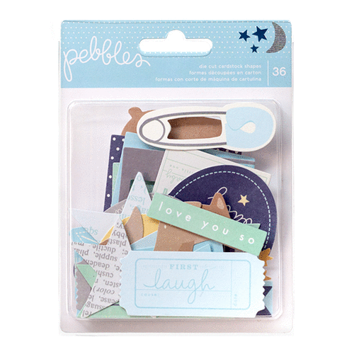 Pebbles - Special Delivery Collection - Boy - Die Cut Cardstock Shapes