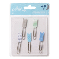 Pebbles - Special Delivery Collection - Boy - Paper Clips with Flags