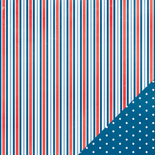 Pebbles - Americana Collection - 12 x 12 Double Sided Paper - Red, White and Blue
