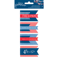 Pebbles - Americana Collection - 3 Dimensional Stickers - Banners
