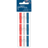 Pebbles - Americana Collection - Clothespins - Glitter