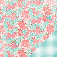 American Crafts - Pebbles - Garden Party Collection - 12 x 12 Double Sided Paper - Azalea