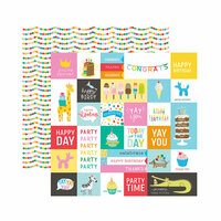 Pebbles - Happy Hooray Collection - 12 x 12 Double Sided Paper - Party Time