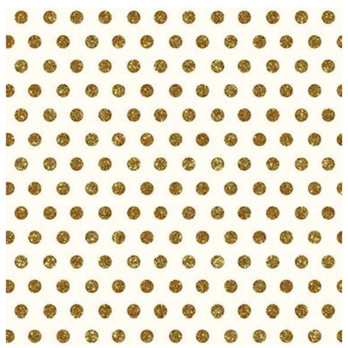 Pebbles - Homemade Collection - 12 x 12 Cream Paper - Gold Dot