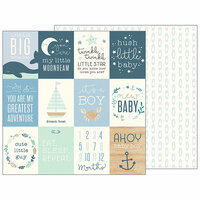 Pebbles - Night Night Collection - 12 x 12 Double Sided Paper - Ahoy Baby Boy