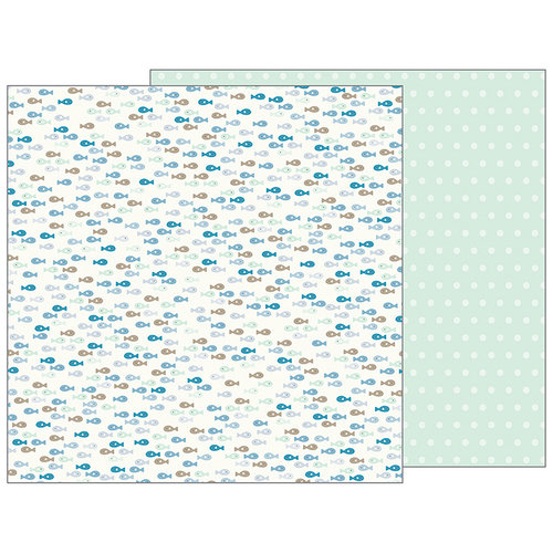 Pebbles - Night Night Collection - 12 x 12 Double Sided Paper - Gone Fishing
