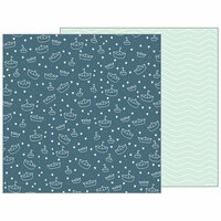 Pebbles - Night Night Collection - 12 x 12 Double Sided Paper - Sail Away