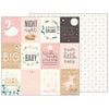 Pebbles - Night Night Collection - 12 x 12 Double Sided Paper - Sweet Baby Girl