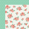 Pebbles - Cottage Living Collection - 12 x 12 Double Sided Paper - Dotted Blossoms