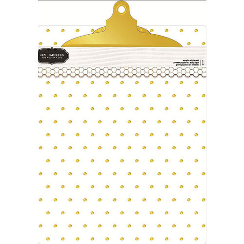 Pebbles - Cottage Living Collection - Acrylic Gold Polka Dot Clip Board