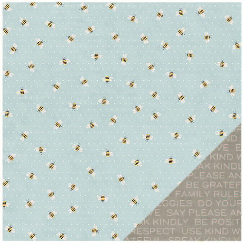 Pebbles - Homegrown Collection - 12 x 12 Double Sided Paper - Busy Bees
