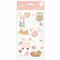 Pebbles - Night Night Collection - Puffy Stickers - Girl