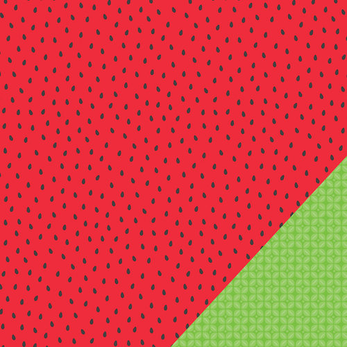 Pebbles - Fun In The Sun Collection - 12 x 12 Double Sided Paper - Watermelon
