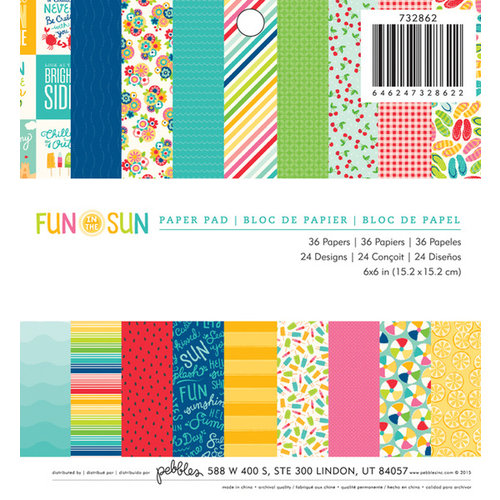 Pebbles - Fun In The Sun Collection - 6 x 6 Paper Pad