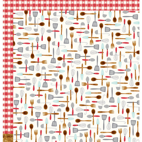 Pebbles - Harvest Collection - 12 x 12 Double Sided Paper - Utensils