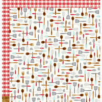 Pebbles - Harvest Collection - 12 x 12 Double Sided Paper - Utensils