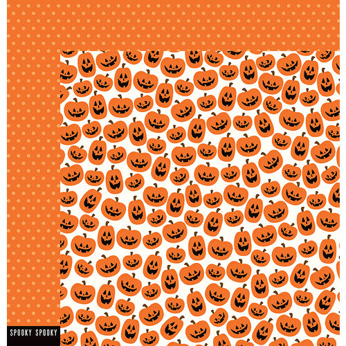 Pebbles - Boo Collection - Halloween - 12 x 12 Double Sided Paper - Jack-O-Lantern