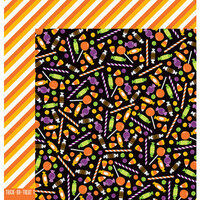 Pebbles - Boo Collection - Halloween - 12 x 12 Double Sided Paper - Trick-Or-Treat