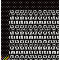 Pebbles - Boo Collection - Halloween - 12 x 12 Double Sided Paper - Skull and Crossbones