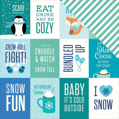 Pebbles - Winter Wonderland Collection - Christmas - 12 x 12 Double Sided Paper - Snowfun