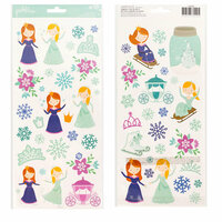 Pebbles - Winter Wonderland Collection - Christmas - Cardstock Stickers with Glitter Accents - Princess