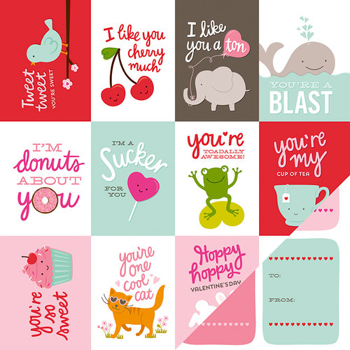 Pebbles - Be Mine Collection - 12 x 12 Double Sided Paper - Valentine's