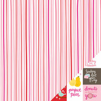 Pebbles - Be Mine Collection - 12 x 12 Double Sided Paper - Sweet Stripes