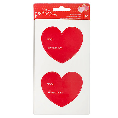 Pebbles - Be Mine Collection - Cardstock Stickers - To and From Hearts