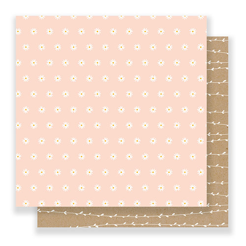 Pebbles - Spring Fling Collection - 12 x 12 Double Sided Paper - Scattered Daisies