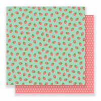 Pebbles - Spring Fling Collection - 12 x 12 Double Sided Paper - Strawberry Fields