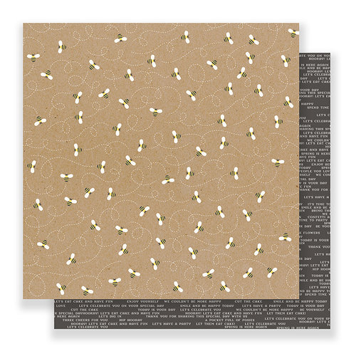 Pebbles - Spring Fling Collection - 12 x 12 Double Sided Paper - Honey Bee