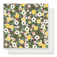 Pebbles - Spring Fling Collection - 12 x 12 Double Sided Paper - Chalkboard Floral