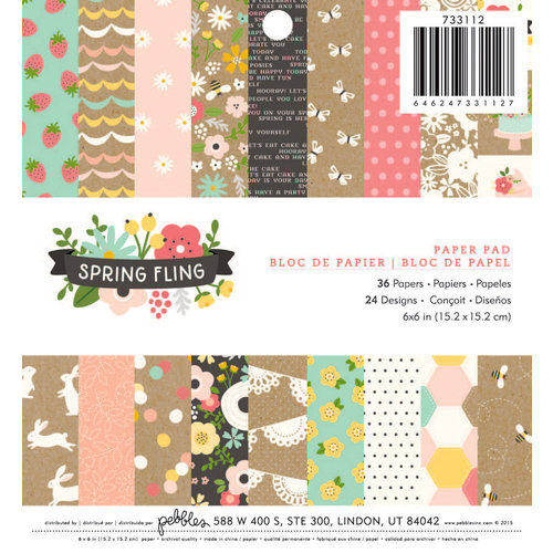 Pebbles - Spring Fling Collection - 6 x 6 Paper Pad