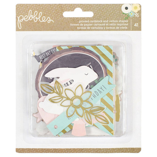 Pebbles - Spring Fling Collection - Ephemera with Foil Accents