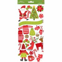Pebbles - Holly Jolly Collection - Christmas - Cardstock Stickers - Icons
