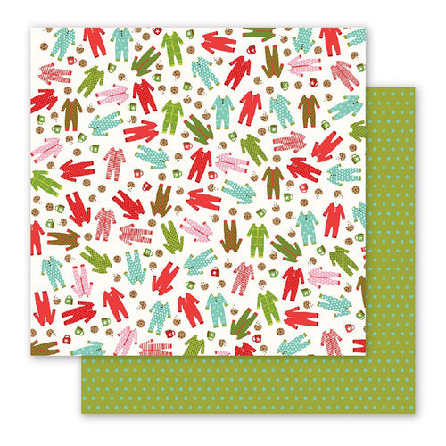 Pebbles - Holly Jolly Collection - Christmas - 12 x 12 Double Sided Paper - Pajama Party