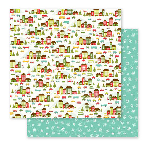 Pebbles - Holly Jolly Collection - Christmas - 12 x 12 Double Sided Paper - Holliday Village