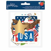 Pebbles - America the Beautiful Collection - Ephemera with Foil Accents