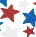 Pebbles - America the Beautiful Collection - Glitter Stickers - Stars - Red, White, Blue