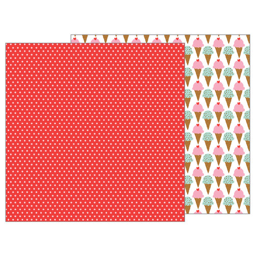Pebbles - My Funny Valentine Collection - 12 x 12 Double Sided Paper - Candy Dots