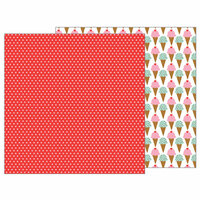 Pebbles - My Funny Valentine Collection - 12 x 12 Double Sided Paper - Candy Dots