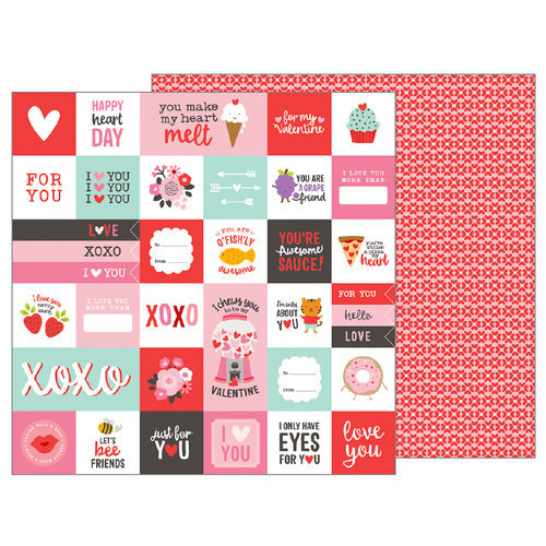 Pebbles - My Funny Valentine Collection - 12 x 12 Double Sided Paper - Valentine Wishes