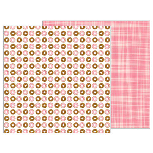 Pebbles - My Funny Valentine Collection - 12 x 12 Double Sided Paper - Donut Sprinkles