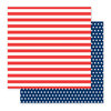 Pebbles - America the Beautiful Collection - 12 x 12 Double Sided Paper - Flag Stripes