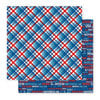 Pebbles - America the Beautiful Collection - 12 x 12 Double Sided Paper - American Plaid