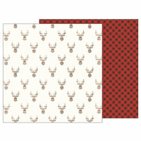 Pebbles - Warm and Cozy Collection - 12 x 12 Double Sided Paper - Antlers