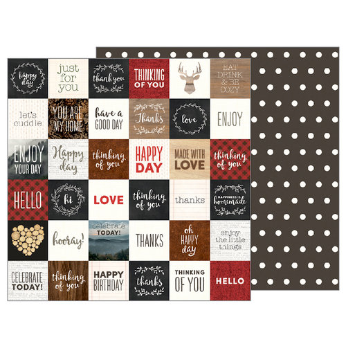 Pebbles - Warm and Cozy Collection - 12 x 12 Double Sided Paper - Cozy Sentiments