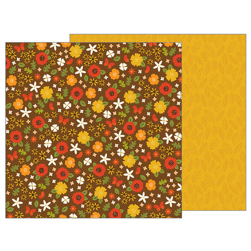 Pebbles - Woodland Forest Collection - 12 x 12 Double Sided Paper - Fall Florals