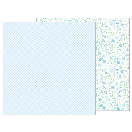 Pebbles - Lullaby Collection - 12 x 12 Double Sided Paper - Baby Boy Blossoms